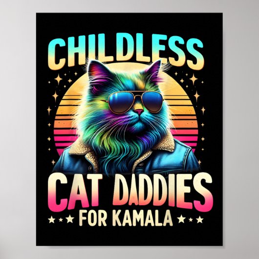 Kamala Childless Cat Daddies for Kamala Black Cat Poster (Vorne)