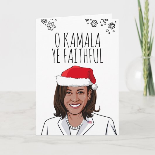 Kamala Christmas Card: O Kamala Ye Faithful Karte (Vorderseite)