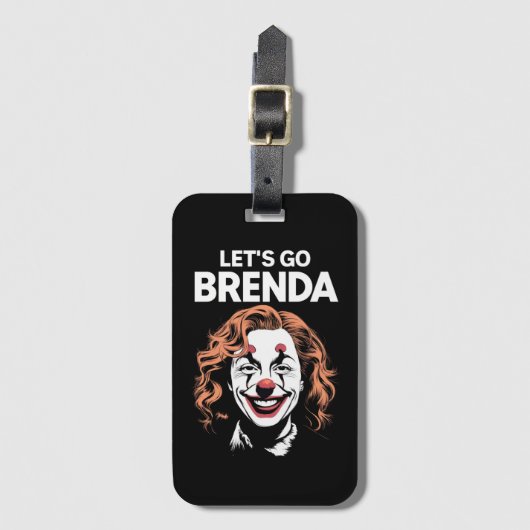 Kamala Clown Let's Go Brenda Gepäckanhänger (Vorderseite Vertikal)