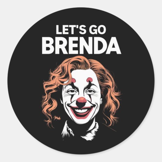 Kamala Clown Let's Go Brenda Runder Aufkleber (Vorderseite)