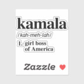 Kamala Definition: Mädchenboss in Amerika Aufkleber (Blatt)