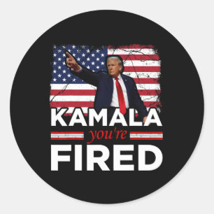Kamala Du bist Fired Funny 1 Runder Aufkleber