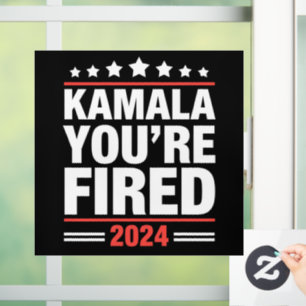Kamala, du bist gefeuert Kamala Harris 2024 Fensteraufkleber