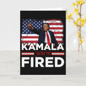 Kamala Du bist gefeuert Lustig Karte (Gelbe Blume)