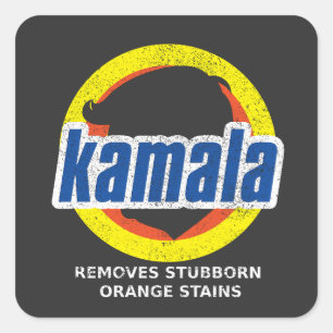 Kamala entfernt Stubborn-Orangenstains Quadratischer Aufkleber