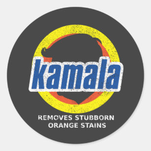 Kamala entfernt Stubborn-Orangenstains Runder Aufkleber
