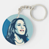 Kamala Forward Posterized Style Art Chain Schlüsselanhänger (Rückseite)