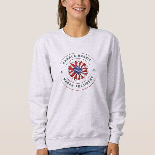 Kamala Frau Präsidentin Basic Sweatshirt (Vorderseite)