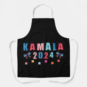 Kamala für 2024. Schwarze Farbe. All-Over-Druck Sc Schürze