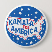 Kamala für Amerika 2024 Präsident Patriotische Fla Button (Vorderseite)