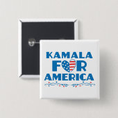 Kamala für Amerika 2024 Präsident Patriotisches He Button (Vorne & Hinten)