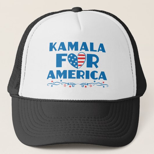 Kamala für Amerika 2024 Präsident Patriotisches He Truckerkappe (Vorderseite)