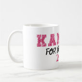 Kamala für den Glitzer von Präsident Pink 2024 Kaffeetasse (Links)