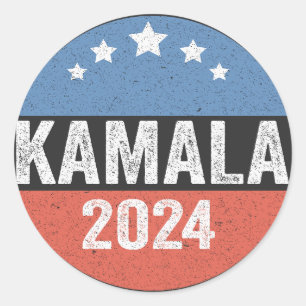 Kamala für die Wahl von Präsident Kamala 2024 Runder Aufkleber