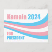Kamala für Präsident 2024 Transgender Flag Postkarte (Vorderseite)