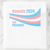 Kamala für Präsident 2024 Transgender Flag Rechteckiger Aufkleber (Tasche)
