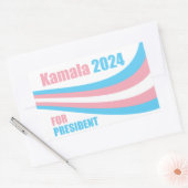 Kamala für Präsident 2024 Transgender Flag Rechteckiger Aufkleber (Umschlag)