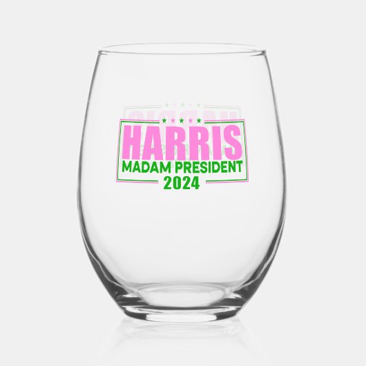 Kamala für Präsident Weinglas Weinglas Ohne Stiel (Vorderseite)
