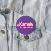 Kamala für President Pink Style Button (Beispiel)