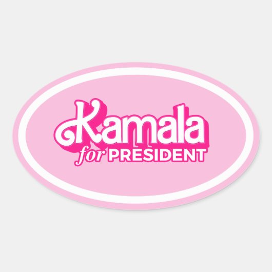 Kamala für President Pink Style Ovaler Aufkleber (Vorderseite)