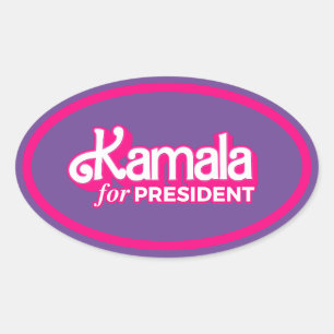 Kamala für President Pink Style Ovaler Aufkleber