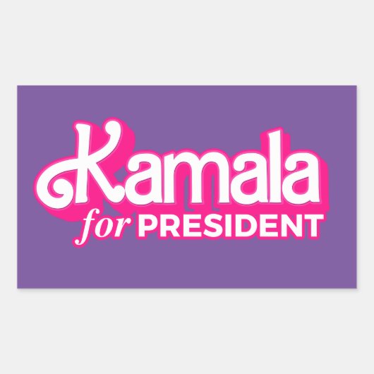 Kamala für President Pink Style Rechteckiger Aufkleber (Vorderseite)