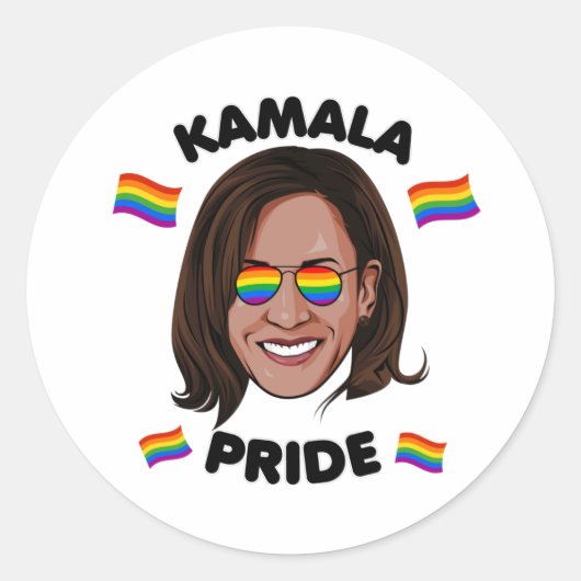 KAMALA GAY PRIDE RUNDER AUFKLEBER (Vorderseite)