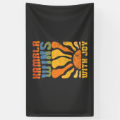 Kamala gewinnt mit Joy Retro Boho Harris Walz Banner (Vertikal)