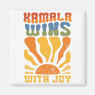 Kamala gewinnt mit Joy Retro Boho Harris Walz Magnet