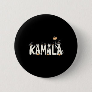Kamala Halloween Cat Lover Hexennamen Design Button