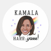 Kamala Harr-Yasss Runder Aufkleber (Vorderseite)