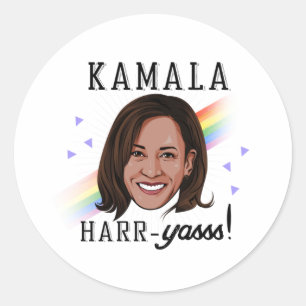 Kamala Harr-Yasss Runder Aufkleber