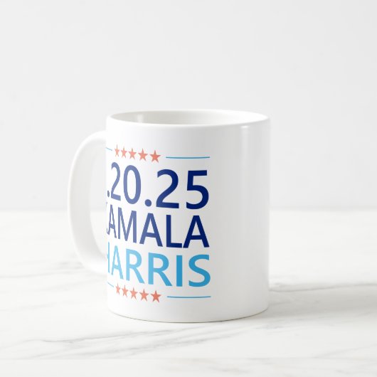 Kamala Harris 1. Frau Präsidentin 1.20.25 Kaffeetasse (Vorderseite Links)