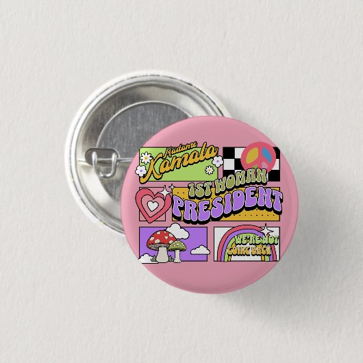 Kamala Harris 1. Frau Präsidentin Einweihung Button (Vorne & Hinten)