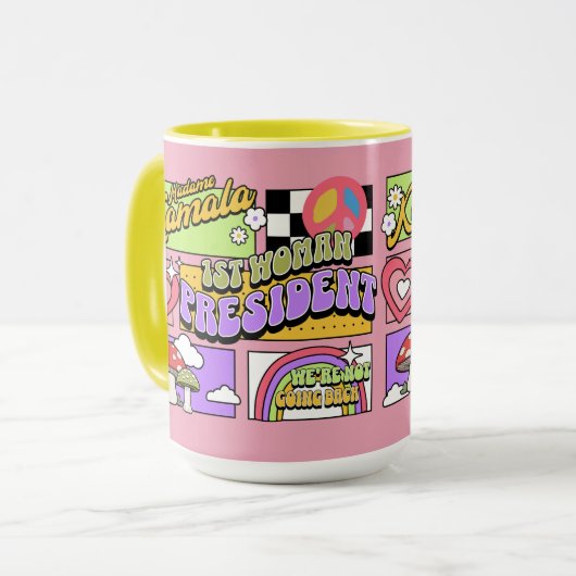 Kamala Harris 1. Frau Präsidentin Einweihung Tasse (Vorderseite Links)