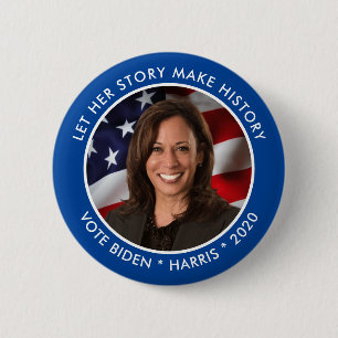 Kamala Harris 2020 Historic Collectible Foto Button
