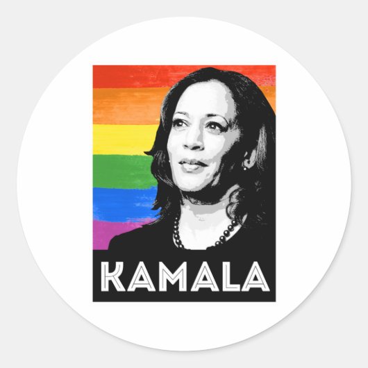 KAMALA HARRIS 2020 PRIDE POSTER RUNDER AUFKLEBER (Vorderseite)