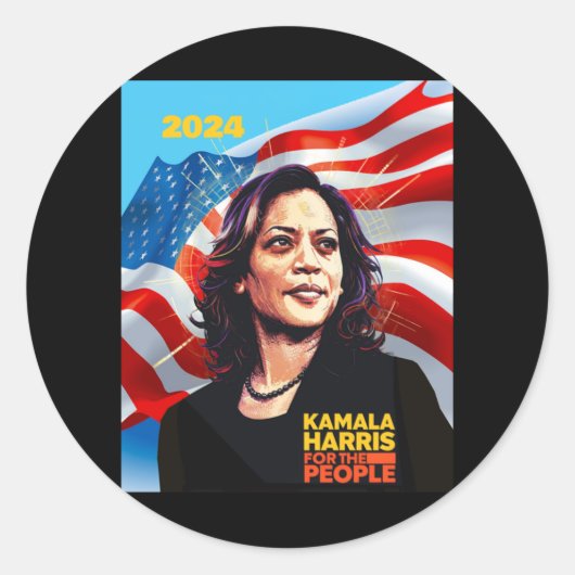 Kamala Harris 2024 2 Runder Aufkleber (Vorderseite)