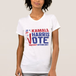 Kamala Harris 2024 Abstimmung "Demokratie hängt da T-Shirt