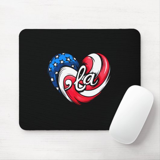 Kamala Harris 2024 American Flag Heart Comma La Pa Mousepad (Mit Mouse)