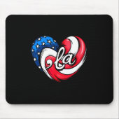 Kamala Harris 2024 American Flag Heart Comma La Pa Mousepad (Vorne)