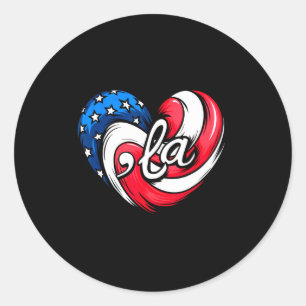 Kamala Harris 2024 American Flag Heart Comma La Pa Runder Aufkleber