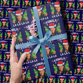 Kamala Harris 2024 Blauer Weihnachten Geschenkpapier