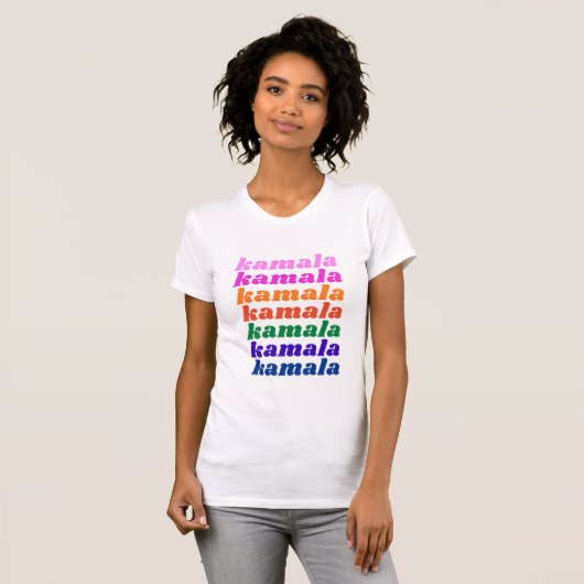 Kamala Harris 2024 Bright farbenfrohe Typografie T-Shirt (Vorne ganz)