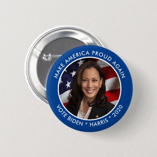 Kamala Harris 2024 Collectible Keepake Foto Button (Vorne & Hinten)