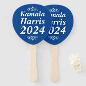 Kamala Harris 2024 Custom Text Ornaments Blue Fächer (Vorne und Hinten)