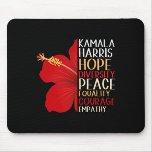 Kamala Harris 2024 Election Hope Equality Hibiskus Mousepad
