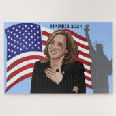 Kamala Harris 2024 Flag Statue of Liberty Puzzle (Horizontal)