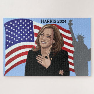Kamala Harris 2024 Flag Statue of Liberty Puzzle