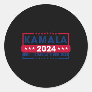 Kamala Harris 2024 Frau Präsidentin Kamala 47 USA  Runder Aufkleber